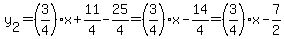 y%5B2%5D=%283%2F4%29x%2B11%2F4-25%2F4=%283%2F4%29x-14%2F4=%283%2F4%29x-7%2F2