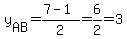 y%5BAB%5D=%287-1%29%2F2=6%2F2=3