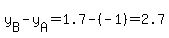 y%5BB%5D-y%5BA%5D=1.7-%28-1%29=2.7