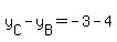 y%5BC%5D-y%5BB%5D=-3-4