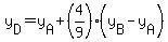 y%5BD%5D=y%5BA%5D%2B%284%2F9%29%28y%5BB%5D-y%5BA%5D%29