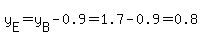 y%5BE%5D=y%5BB%5D-0.9=1.7-0.9=0.8