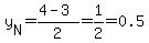 y%5BN%5D=%284-3%29%2F2=1%2F2=0.5