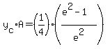 y%5Bc%5D%2AA=%281%2F4%29%28%28e%5E2-1%29%2Fe%5E2%29