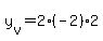 y%5Bv%5D+=+2%2A%28-2%29%2A2