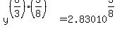 y%5E%28%288%2F3%29%2A%283%2F8%29%29=2.83010%5E%283%2F8%29
