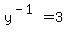 y%5E%28-1%29=3