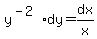 y%5E%28-2%29dy+=+dx%2Fx