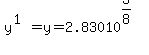 y%5E%281%29=y=+2.83010%5E%283%2F8%29