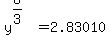 y%5E%288%2F3%29=2.83010+