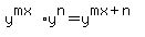 y%5E%28mx%29y%5En+=+y%5E%28mx%2Bn%29