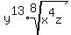 y%5E13%2Aroot%288%2C+x%5E4z%29
