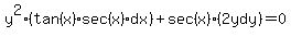 y%5E2%28tan%28x%29sec%28x%29dx%29%2Bsec%28x%29%282ydy%29=0
