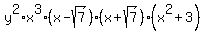 y%5E2%2Ax%5E3%2A%28x-sqrt%287%29%29%2A%28x%2Bsqrt%287%29%29%2A%28x%5E2+%2B+3%29