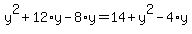 y%5E2%2B12%2Ay-8%2Ay=14%2By%5E2-4%2Ay