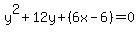 y%5E2%2B12y%2B%286x-6%29=0
