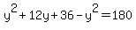 y%5E2%2B12y%2B36-y%5E2=180