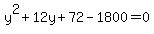y%5E2%2B12y%2B72-1800=0