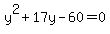 y%5E2%2B17y-60=0