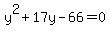 y%5E2%2B17y-66=0