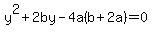 y%5E2%2B2by-4a%28b%2B2a%29=0
