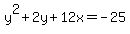 y%5E2%2B2y%2B12x=-25