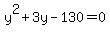 y%5E2%2B3y-130=0