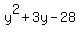 y%5E2%2B3y-28