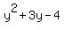 y%5E2%2B3y-4