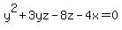 y%5E2%2B3yz-8z-4x=0
