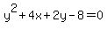 y%5E2%2B4x%2B2y-8=0