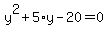 y%5E2%2B5%2Ay-20=0
