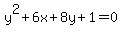 y%5E2%2B6x%2B8y%2B1=0