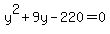 y%5E2%2B9y-220=0