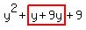 y%5E2%2Bhighlight%28y%2B9y%29%2B9