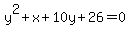 y%5E2%2Bx%2B10y%2B26=0
