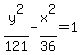 y%5E2%2F121-x%5E2%2F36=1