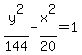 y%5E2%2F144-x%5E2%2F20=1