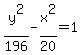 y%5E2%2F196-x%5E2%2F20=1