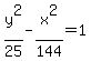 y%5E2%2F25-x%5E2%2F144=1