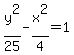 y%5E2%2F25-x%5E2%2F4=1