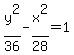 y%5E2%2F36-x%5E2%2F28=1