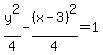 y%5E2%2F4-%28x-3%29%5E2%2F4=1