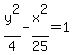 y%5E2%2F4-x%5E2%2F25=1