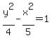 y%5E2%2F4-x%5E2%2F5=1+