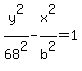 y%5E2%2F68%5E2-x%5E2%2Fb%5E2+=+1