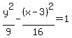 y%5E2%2F9-%28x-3%29%5E2%2F16=1+