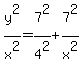 y%5E2%2Fx%5E2=7%5E2%2F4%5E2%2B7%5E2%2Fx%5E2