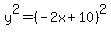 y%5E2=%28-2x%2B10%29%5E2