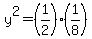 y%5E2=%281%2F2%29%2A%281%2F8%29